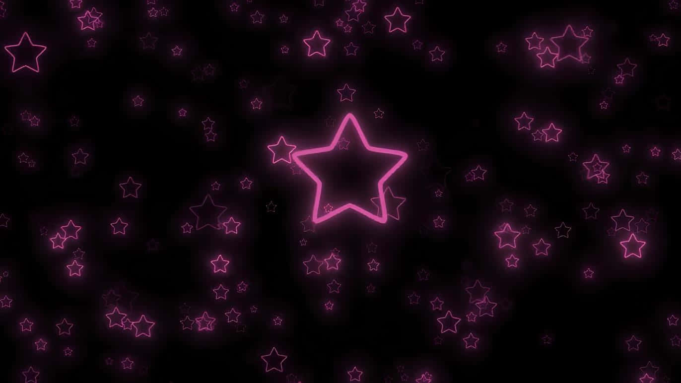Neon Purple Stars Background Wallpaper