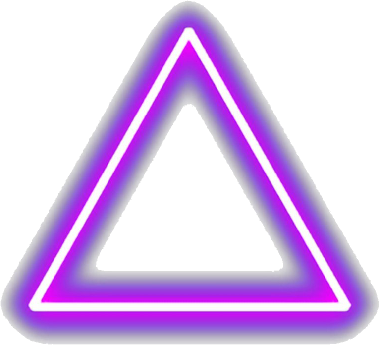 Neon Purple Triangle Outline PNG