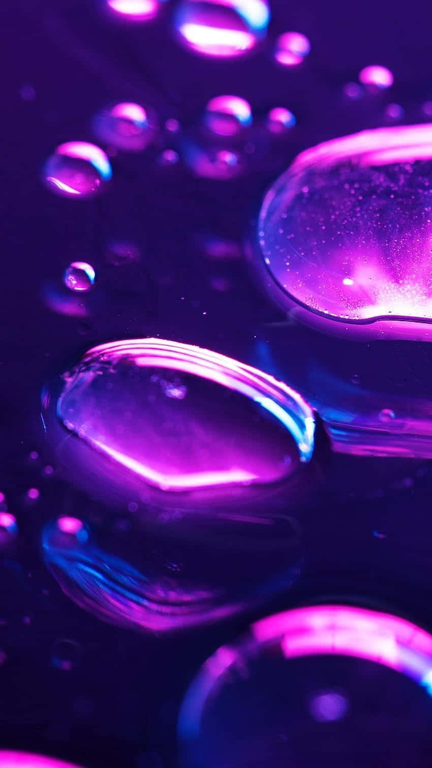 Neon Purple Water Droplets Aesthetic.jpg Wallpaper