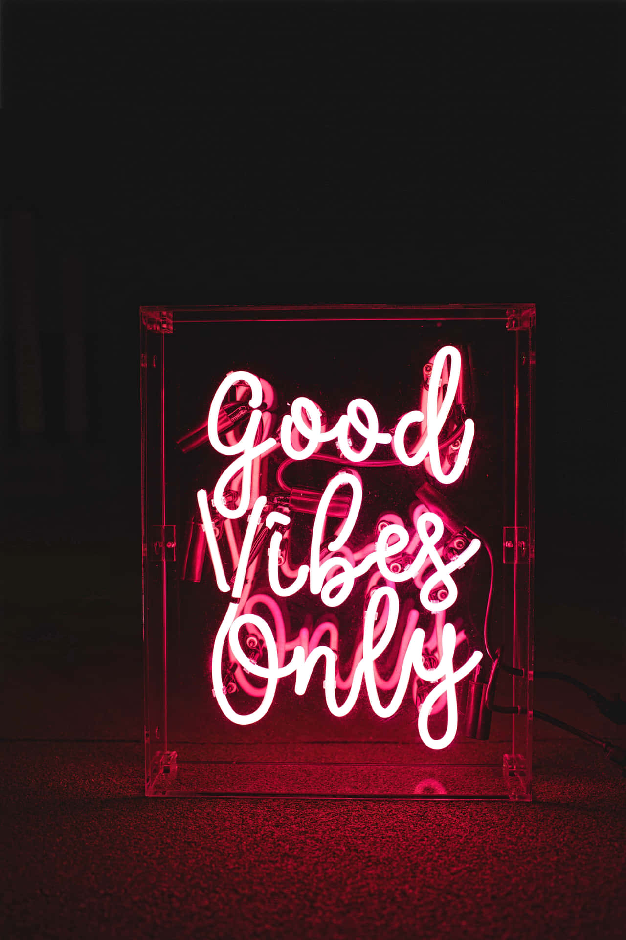 Good Vibes Only Neon Sign Wallpaper