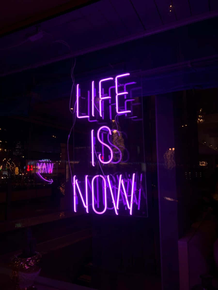 Inspire your life with this glowing neon quote Wallpaper