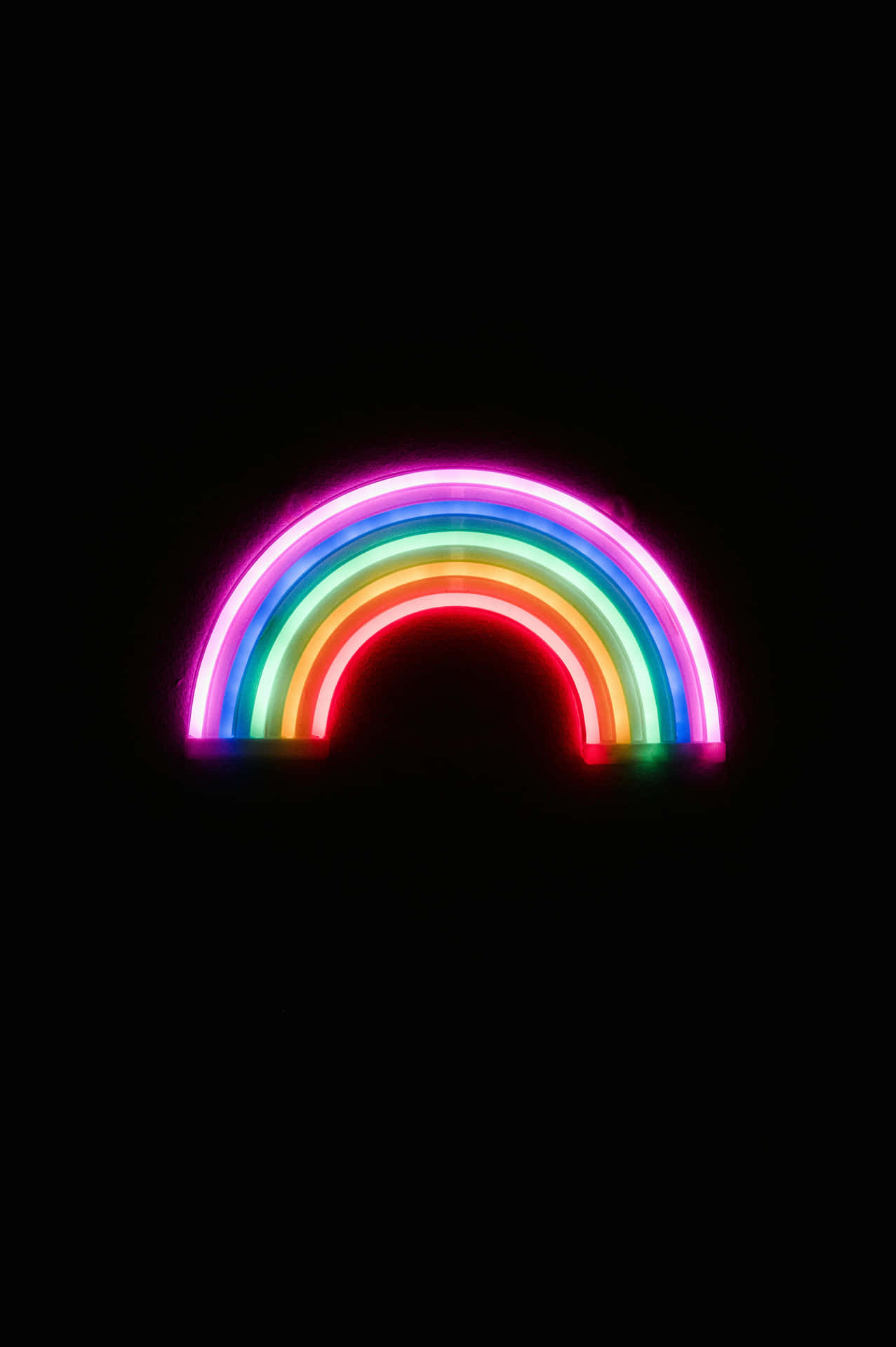 Neon Rainbow Arch Glow Wallpaper