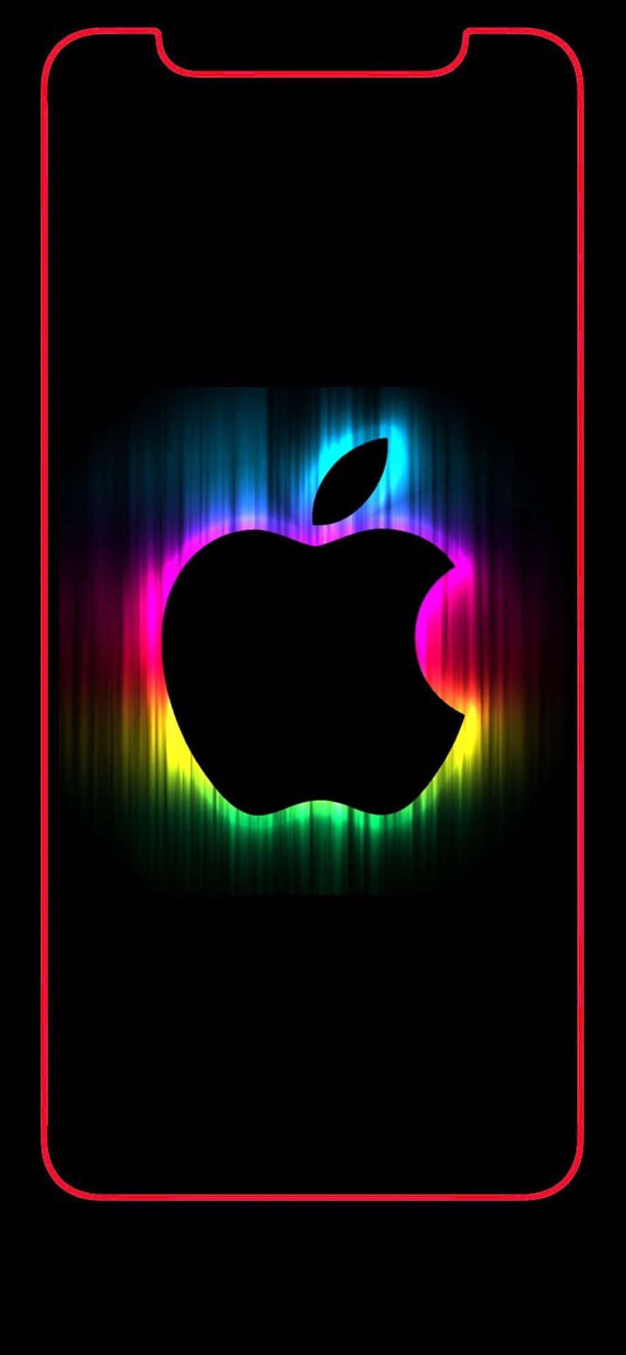 Increíblefondo De Pantalla De Apple Hd Con Luces De Neón En Forma De Arco Iris Para Iphone. Fondo de pantalla