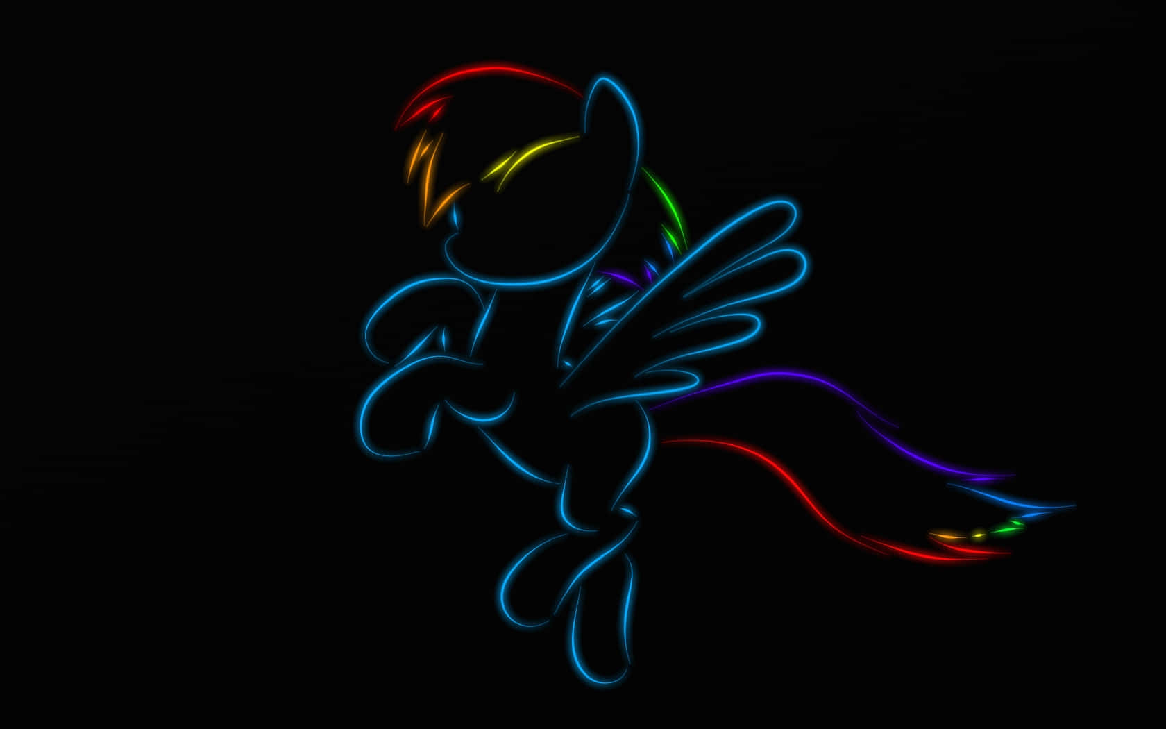 Neon Rainbow Pegasus Wallpaper