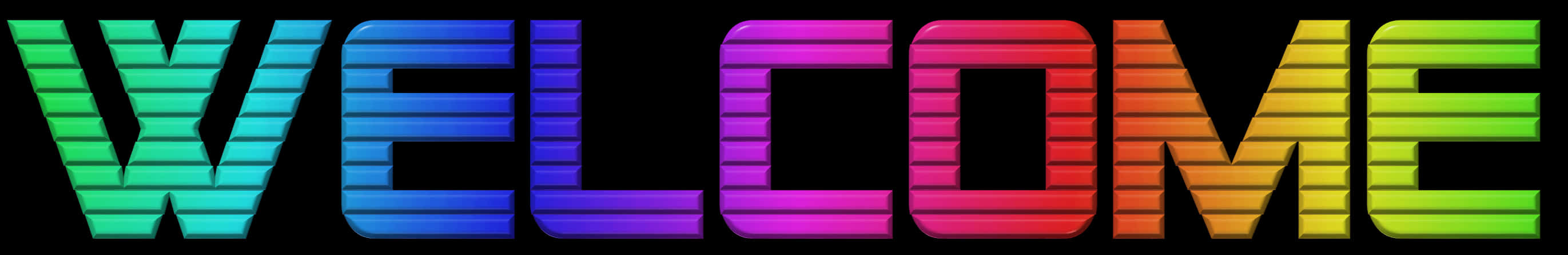 Neon Rainbow Welcome Sign PNG