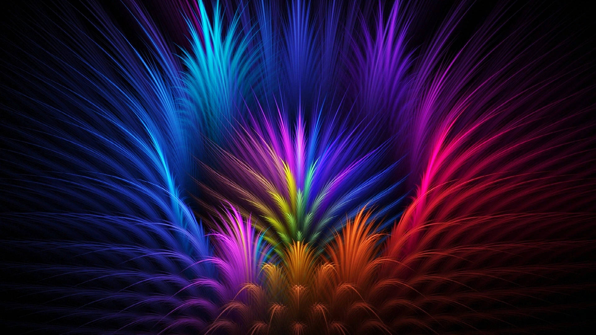 Neon Rays In Vivid Shades Of Color Background Wallpaper