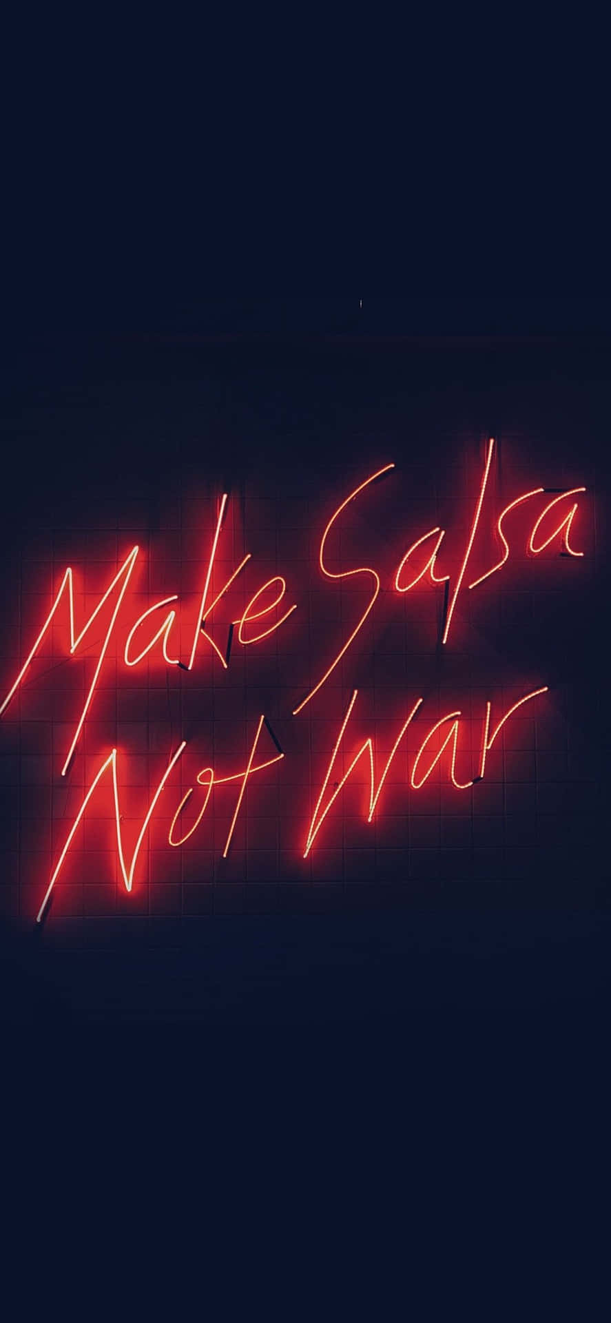 Make Salsa Not War In Neon Red Aesthetic Wallpaper