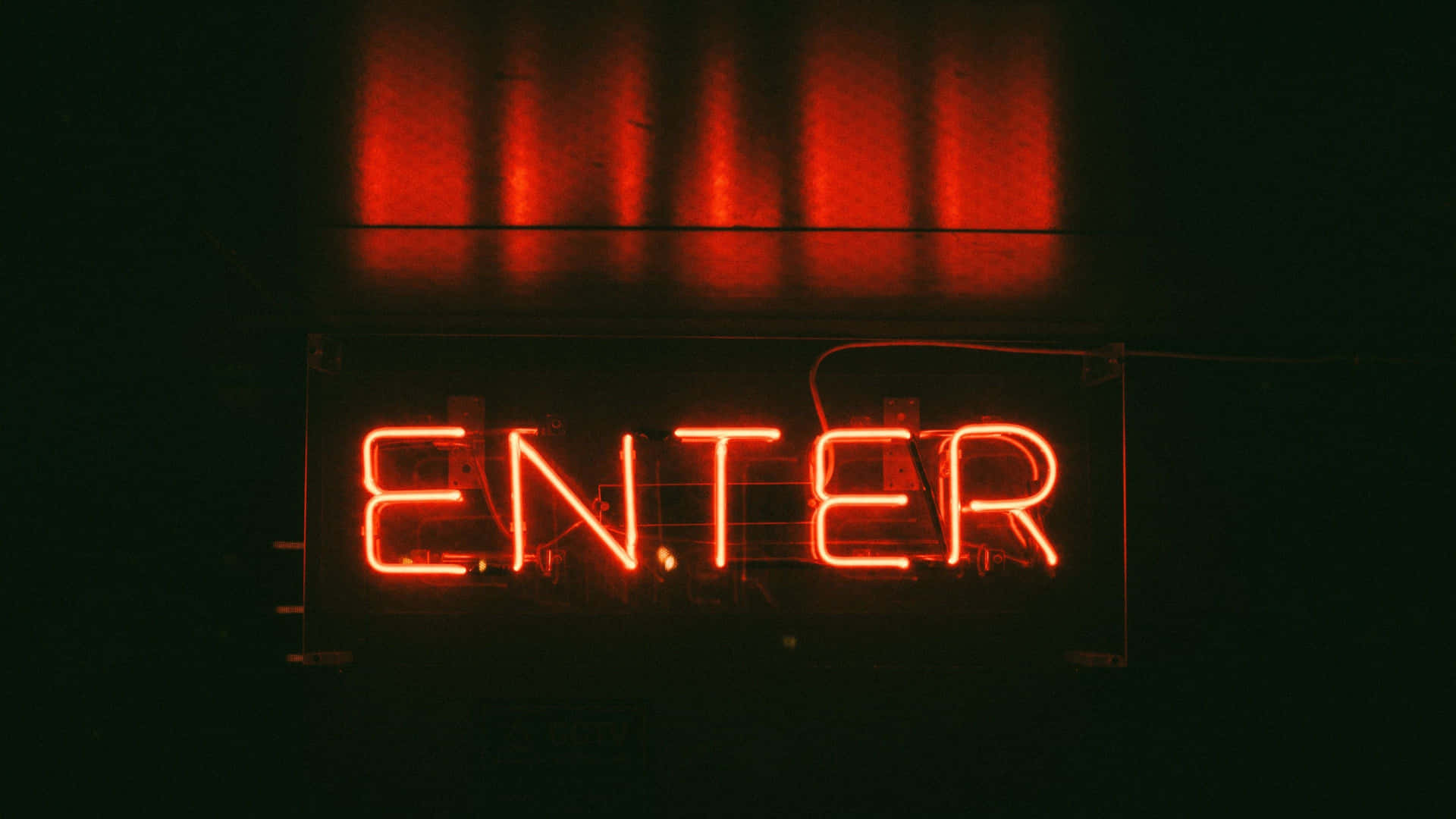 "enter" In Neon Red Aesthetic Wallpaper