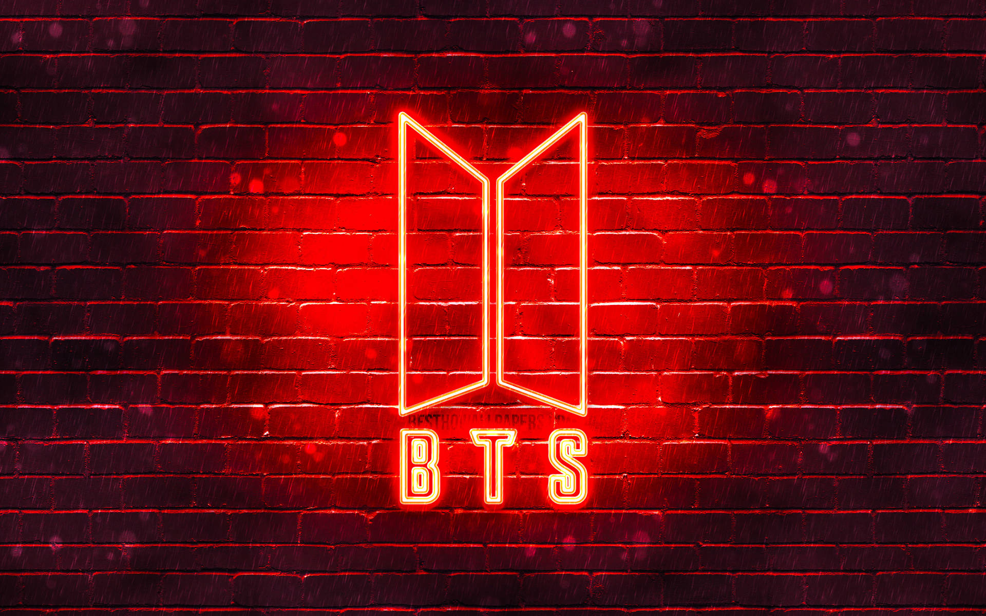 Neon Red BTS Logo Wallpaper