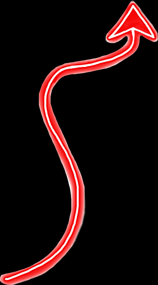 Neon Red Devil Tail PNG