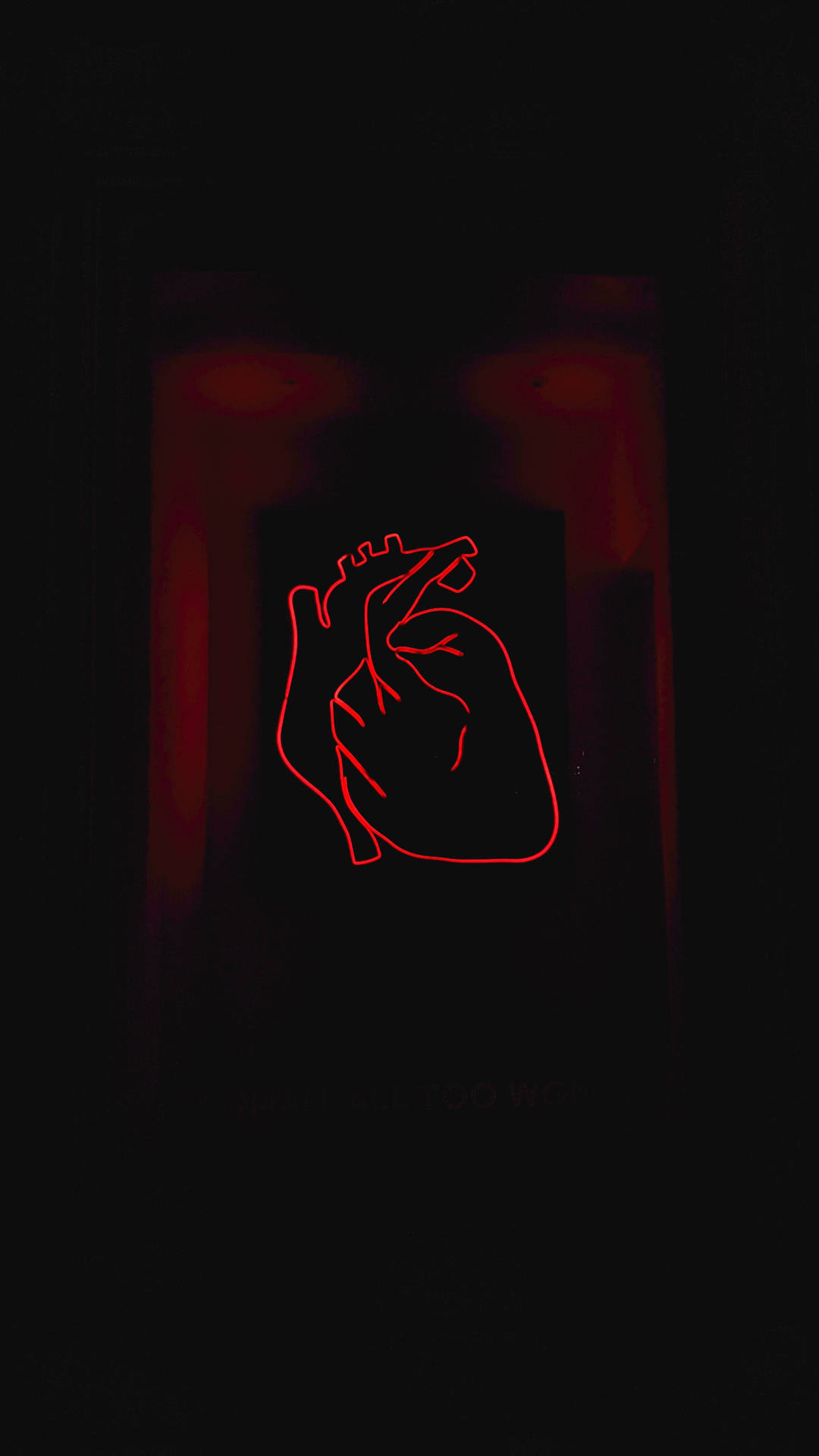 Neon Red Heart 4k Iphone 11 Wallpaper