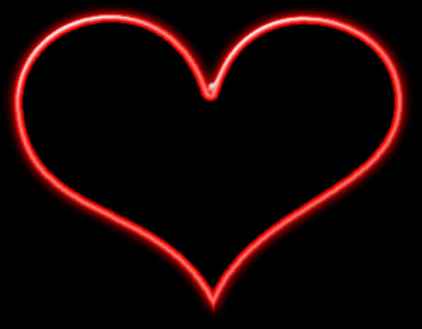Download Neon Red Heart Outline | Wallpapers.com