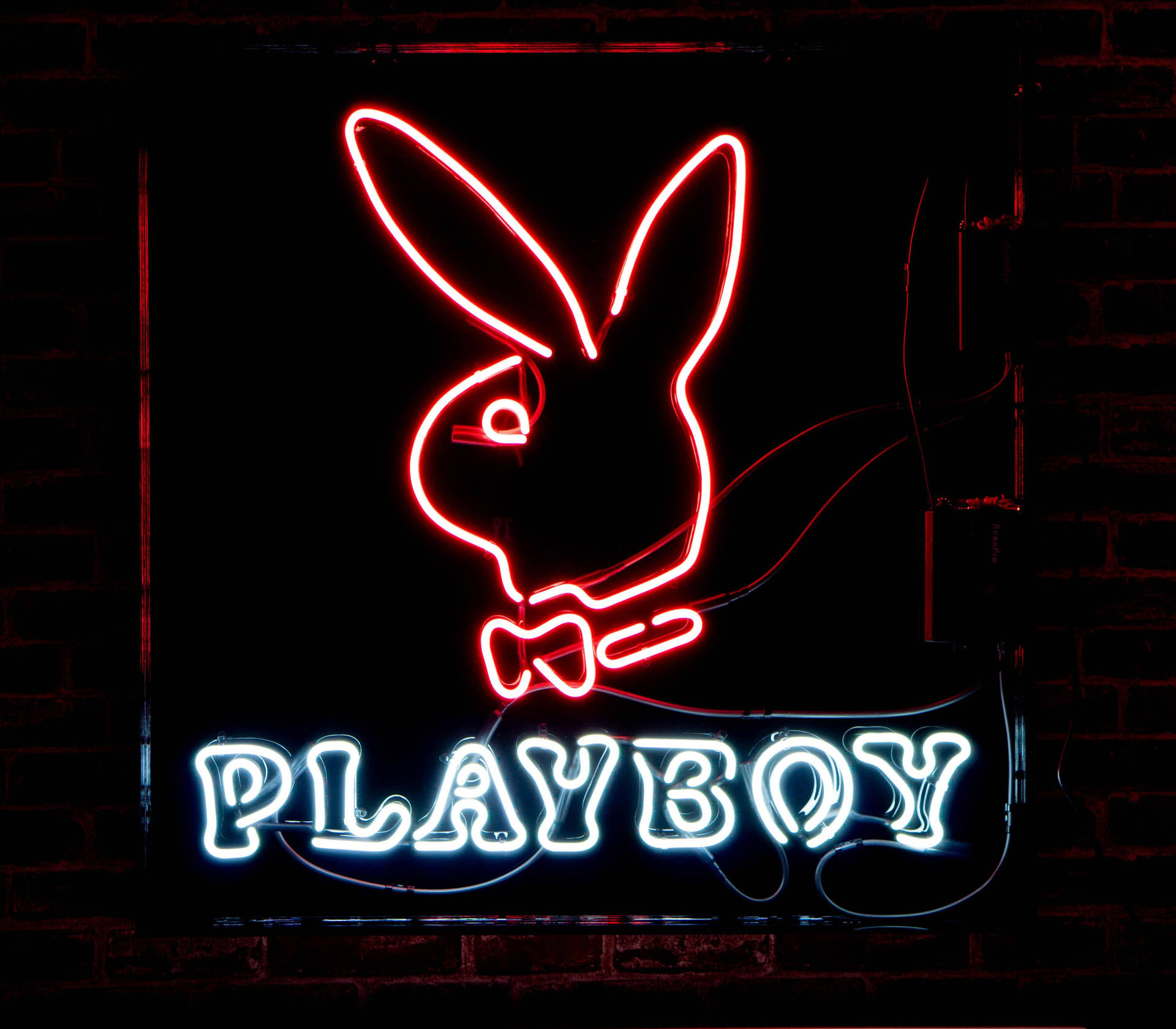 Neon Red Playboy Logo