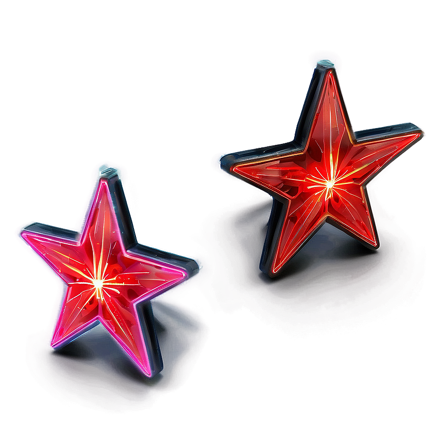 Neon Red Star Png Vcv34 PNG