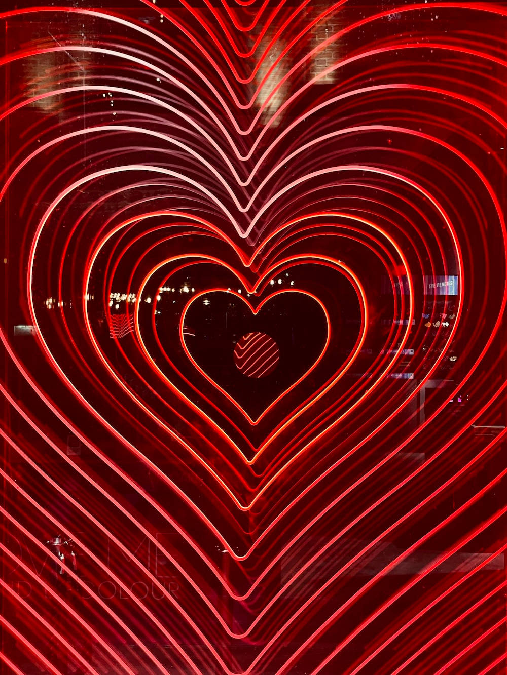 Neon Red Wildflower Heart Background