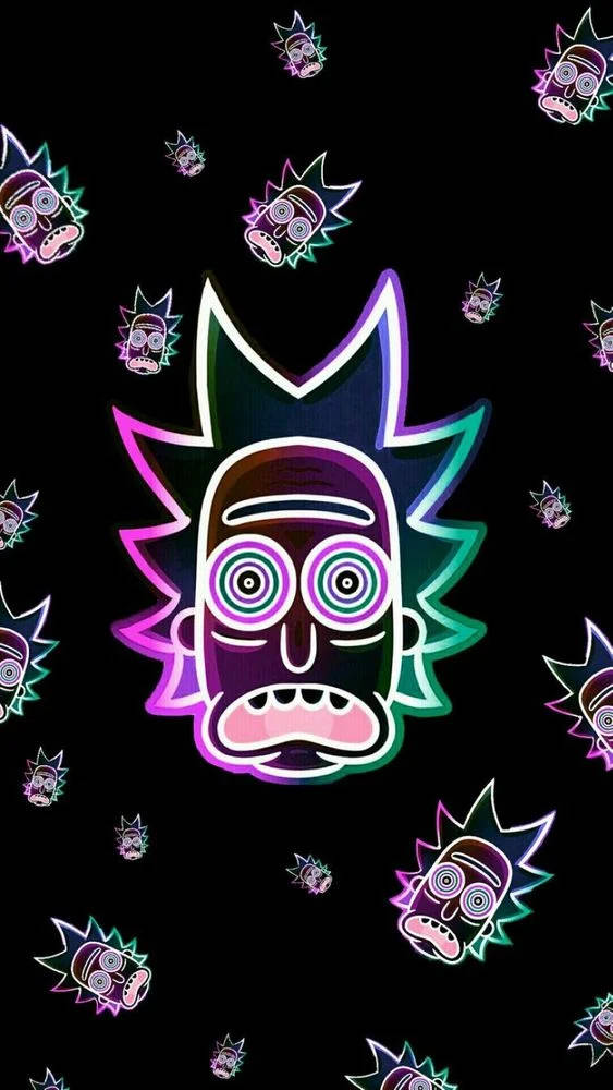 Neon Rick And Morty iPhone Wallpaper