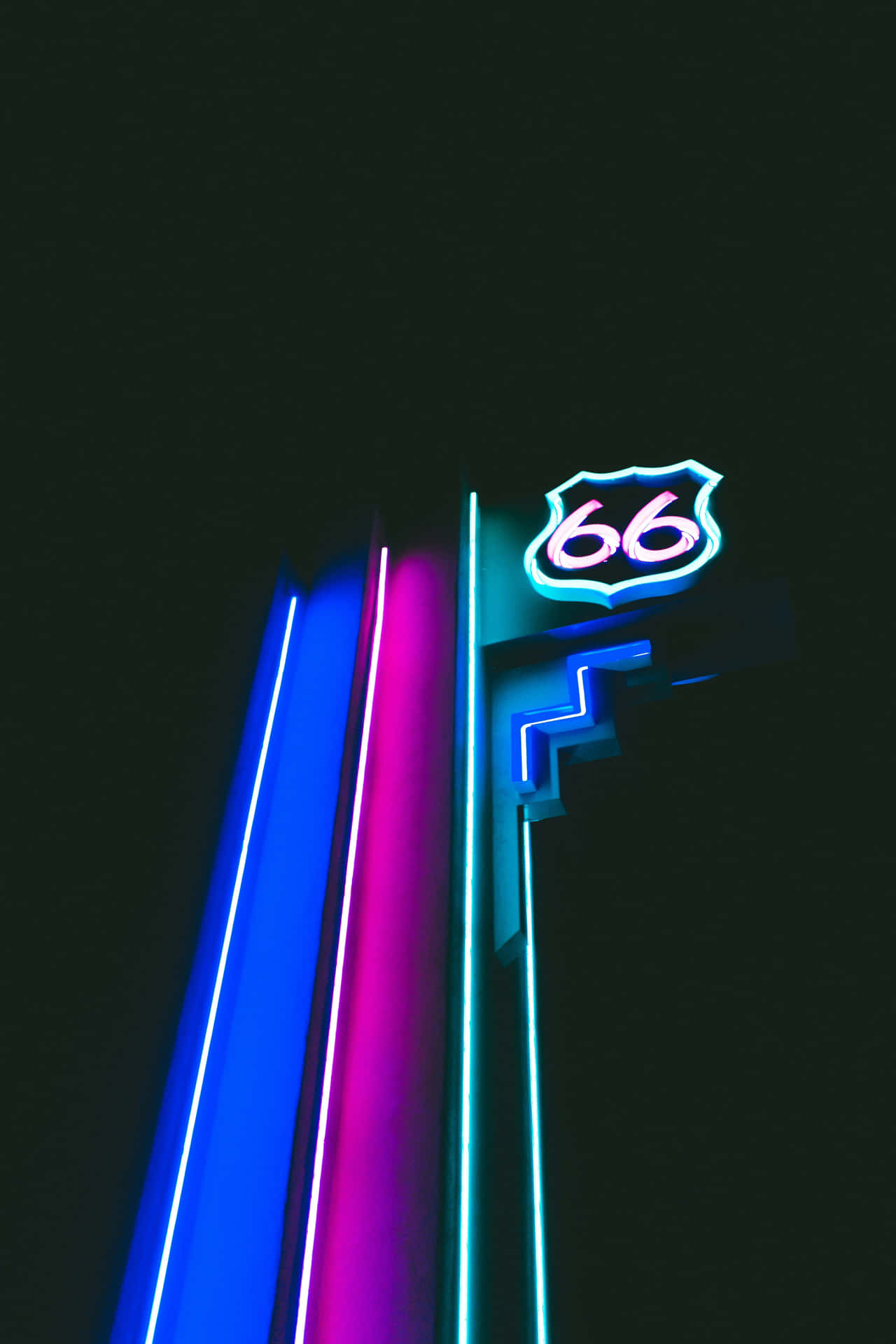 Neon Route66 Signage Wallpaper