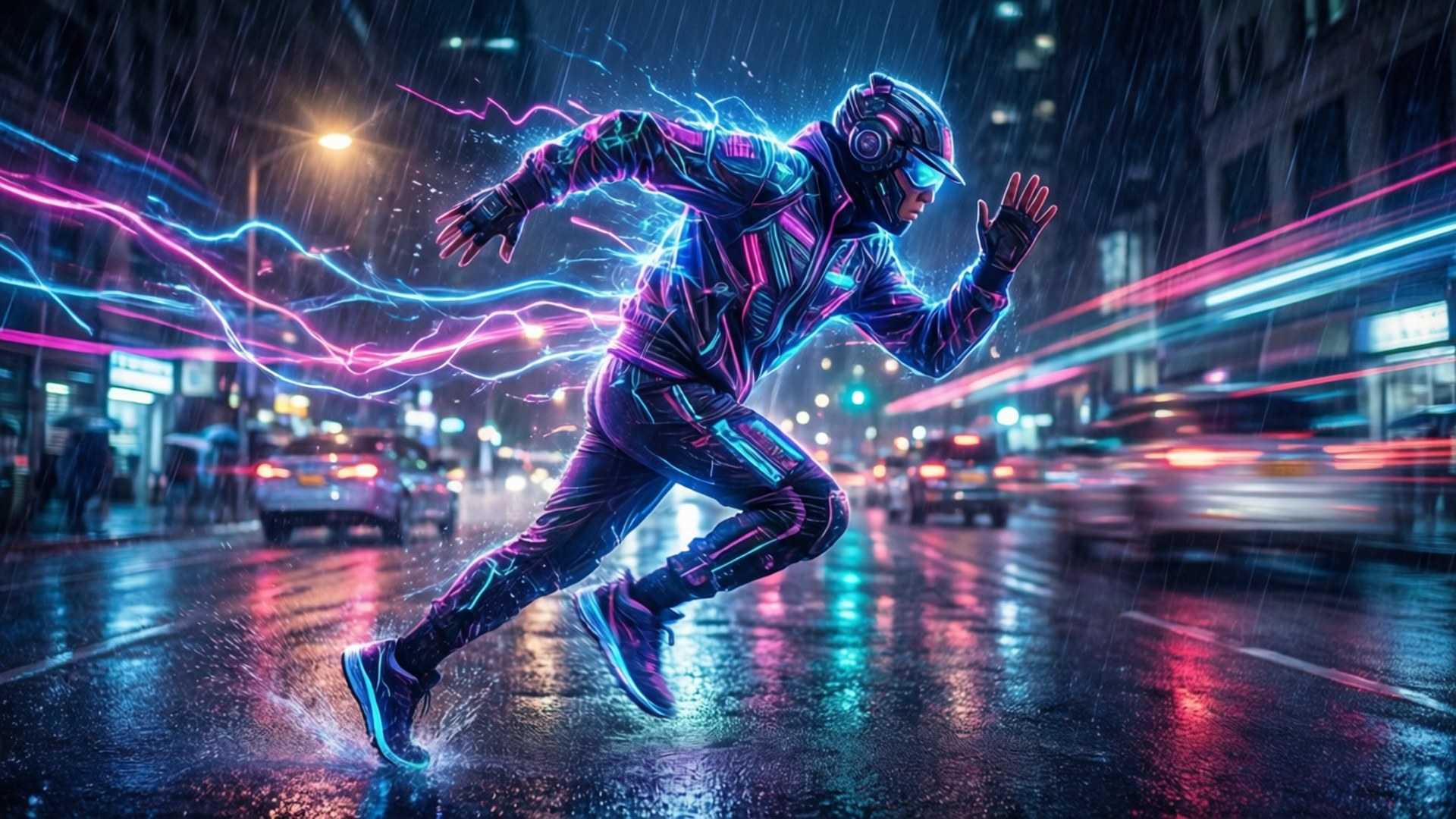 Neon Runner Rush Bakgrunner