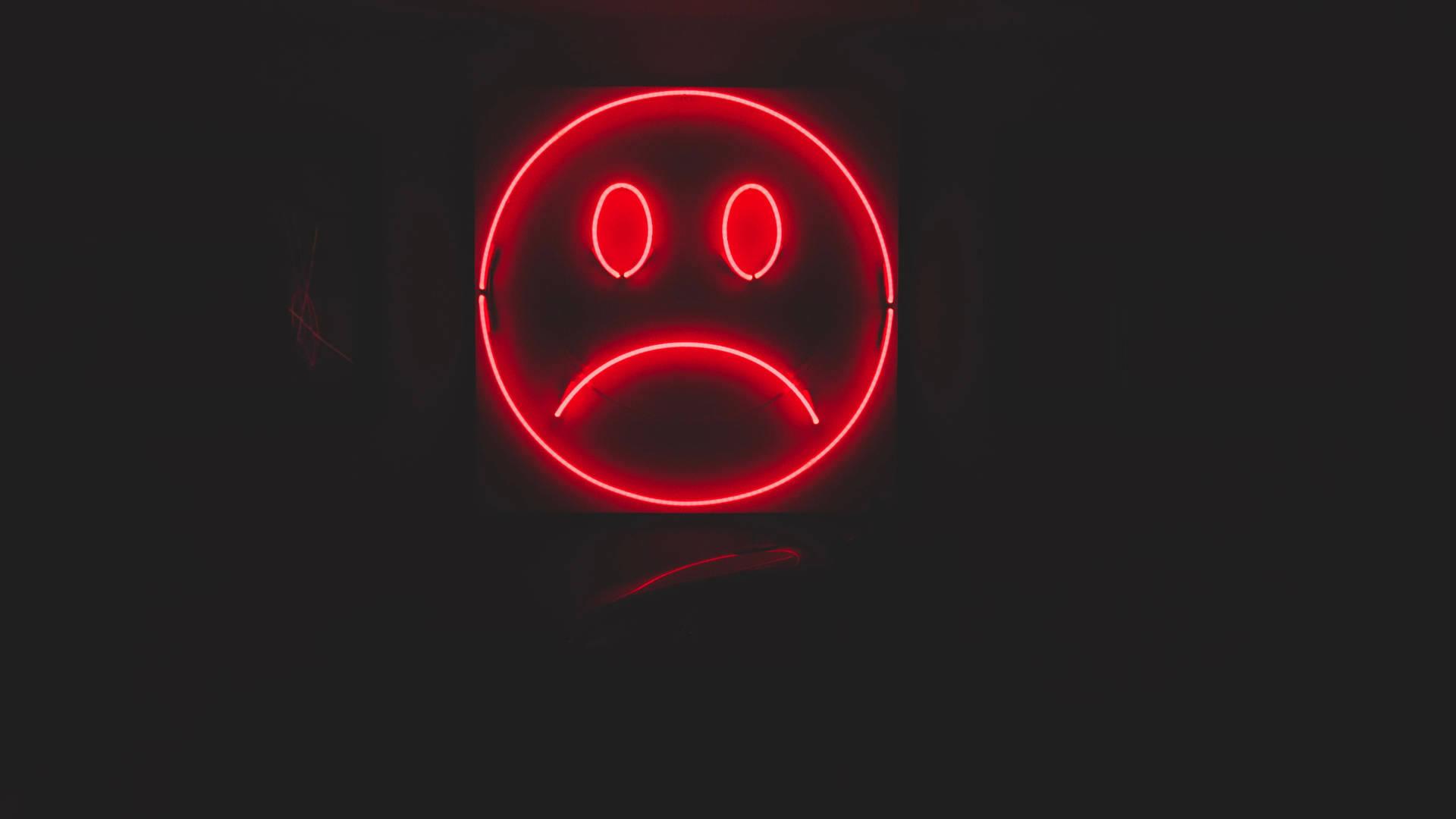 Neon Sad Face Heart Broken 4k Wallpaper