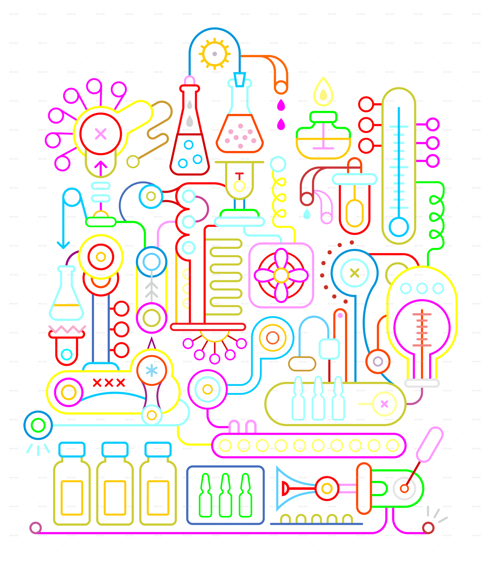 Neon Science Complexity PNG