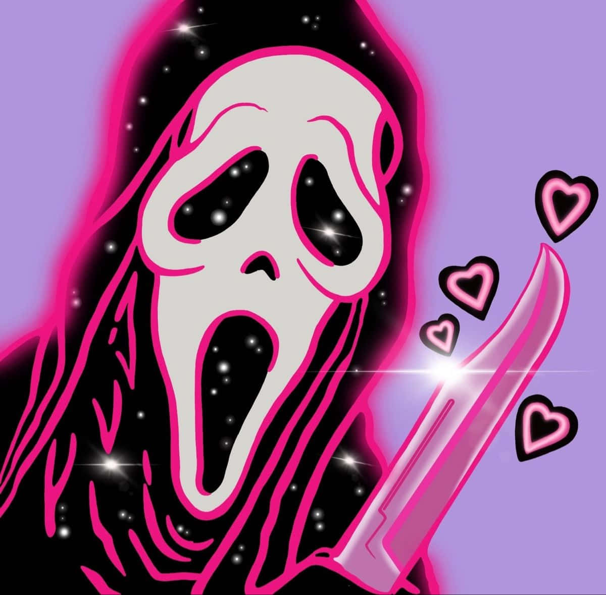 Neon Scream Love Art Wallpaper