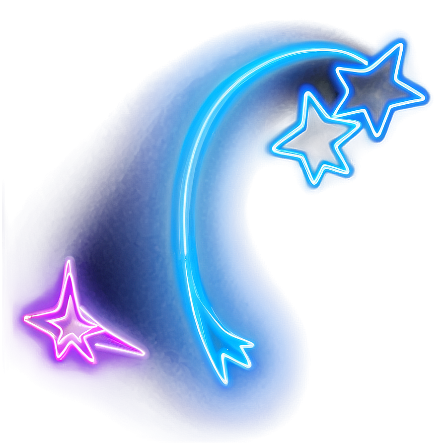 Neon Shooting Star Glow Png Tll PNG