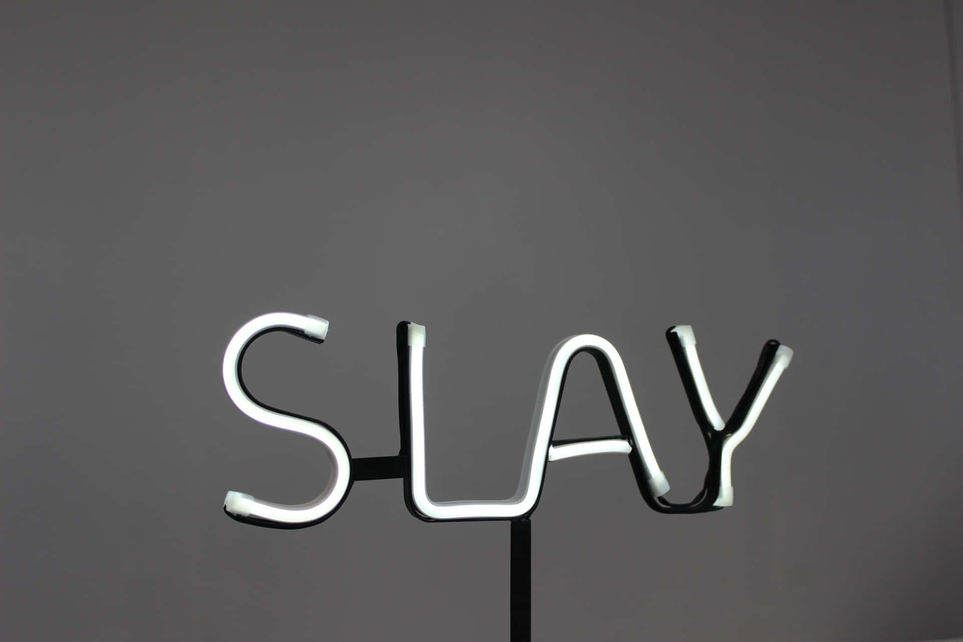 Neon Sign Slay Word Wallpaper