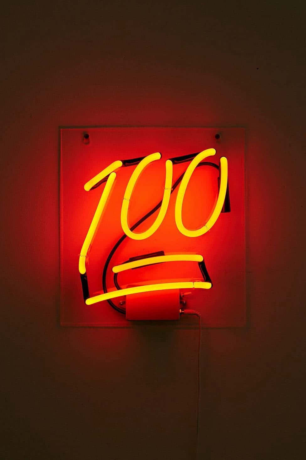 Neon Sign100 Percent Light Orange Aesthetic Wallpaper