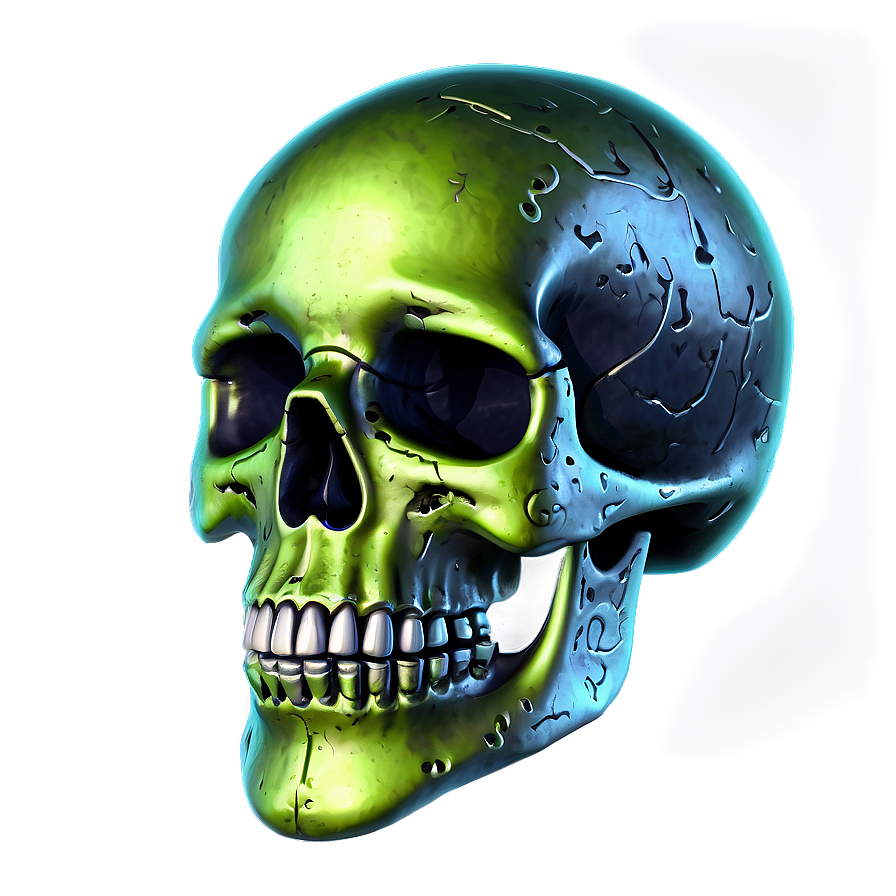 Neon Skull Artwork Png A PNG