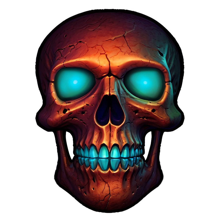 Neon Skull Face Symbol Png Fxk PNG