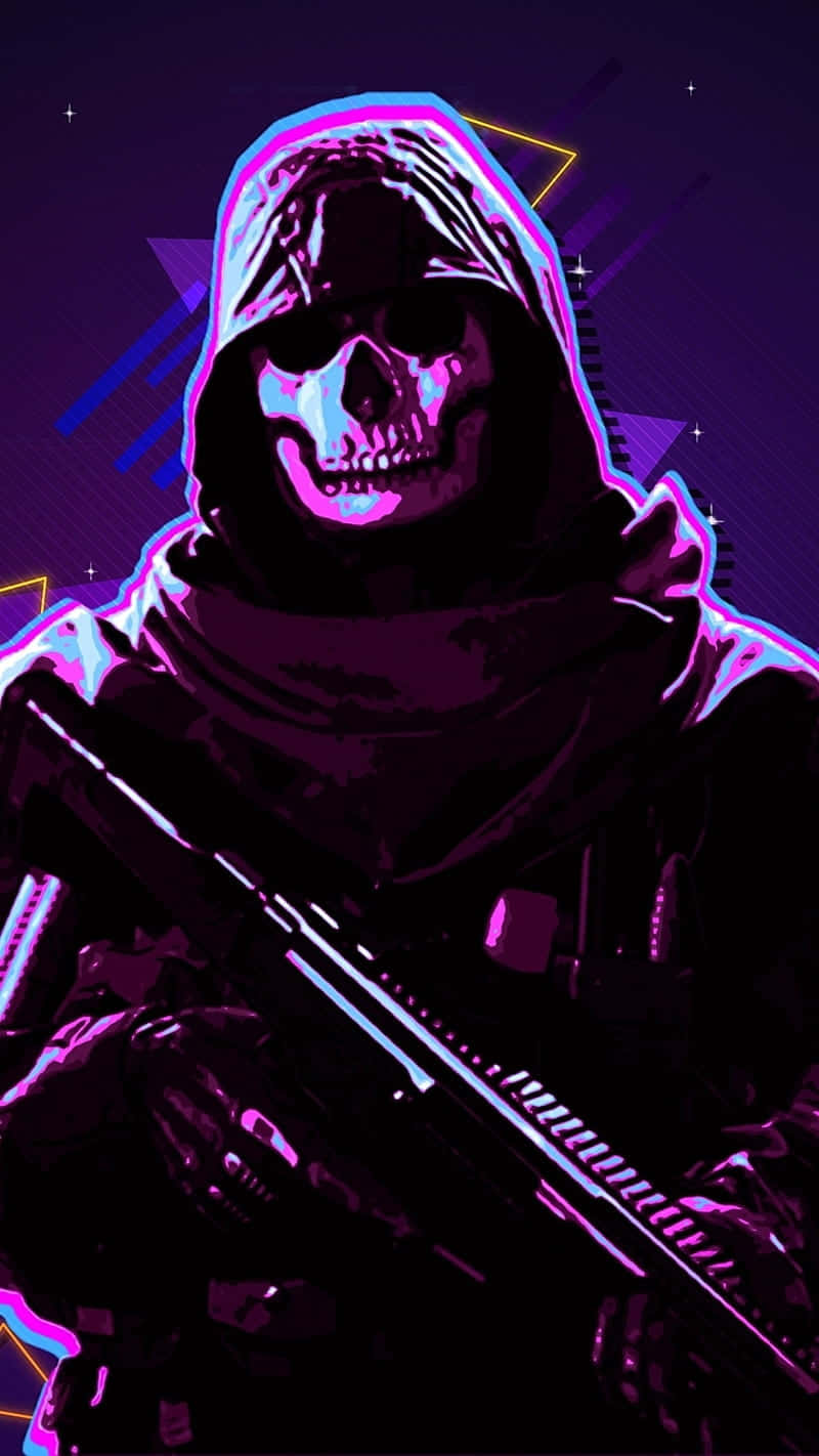 Neon_ Skull_ Ghost_ Operator_ Profile Wallpaper