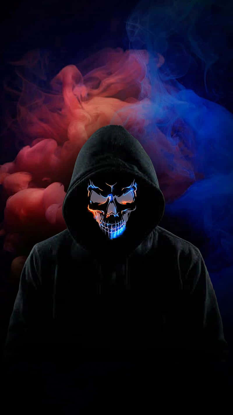 Neon_ Skull_ Hoodie_ Pfp Wallpaper