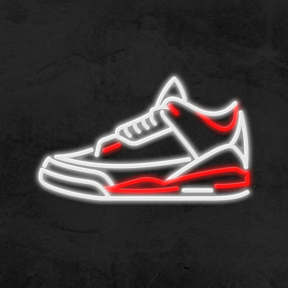 Neon Sneaker Art Wallpaper