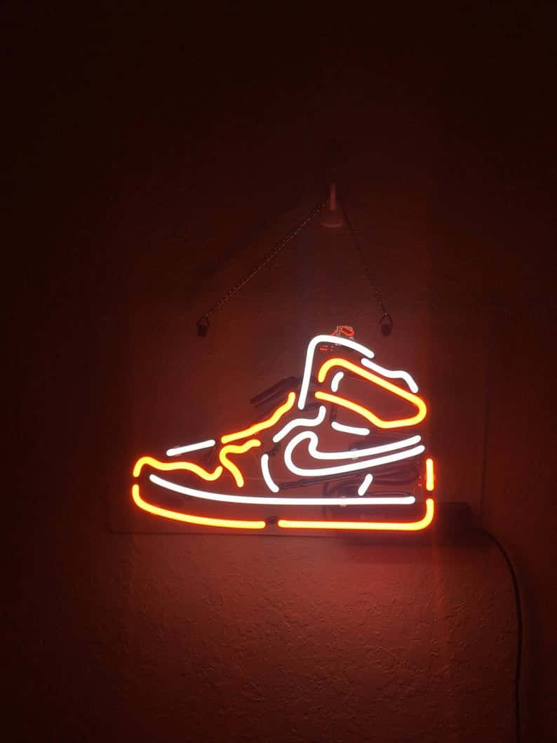 Neon Sneaker Wall Art Wallpaper
