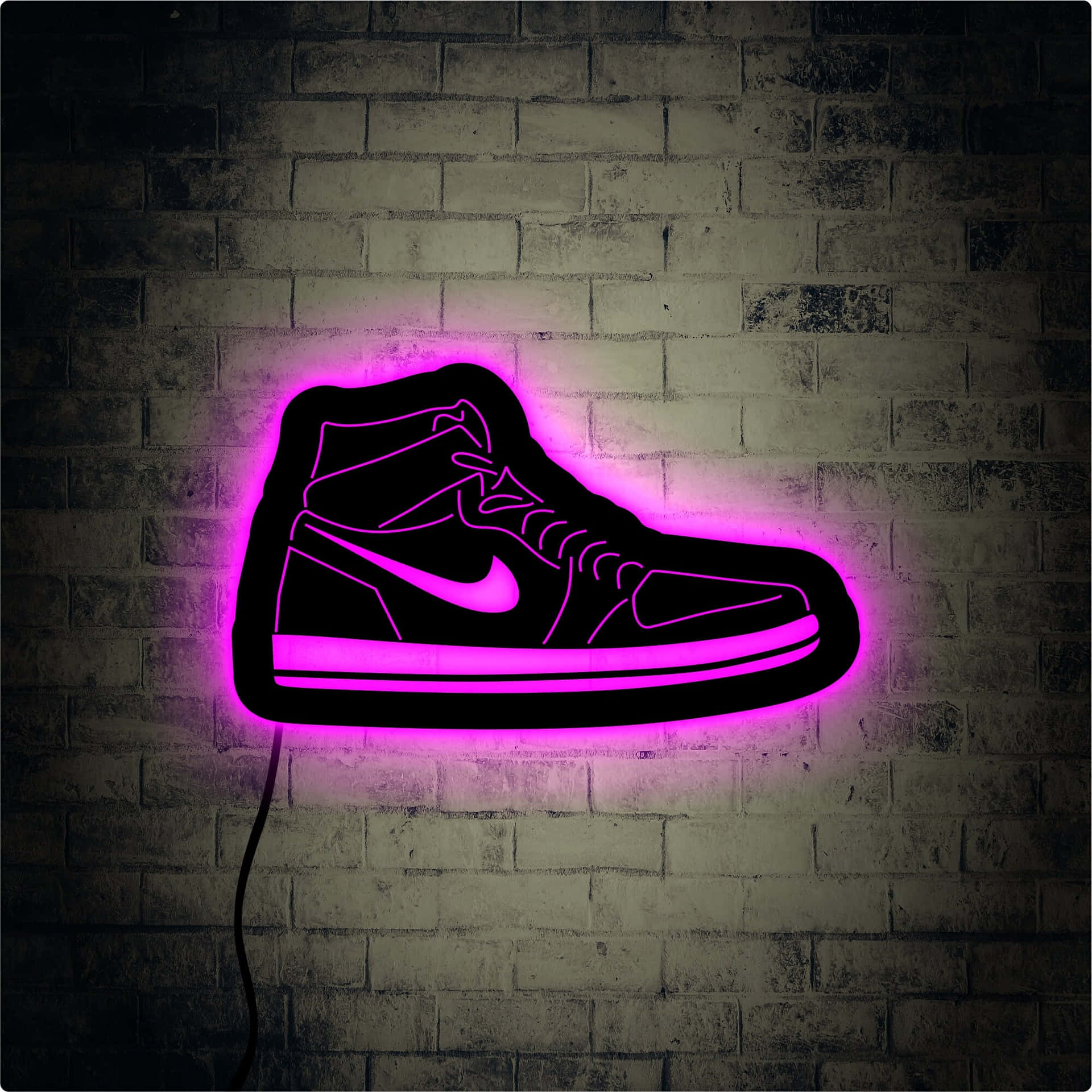 Neon Sneaker Wall Art Wallpaper
