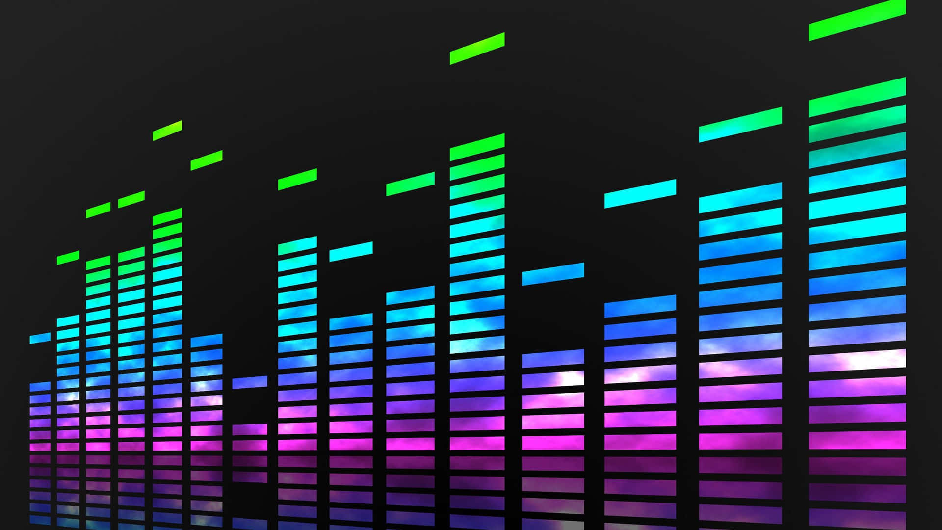 Neon Sound Waves Visualization Wallpaper