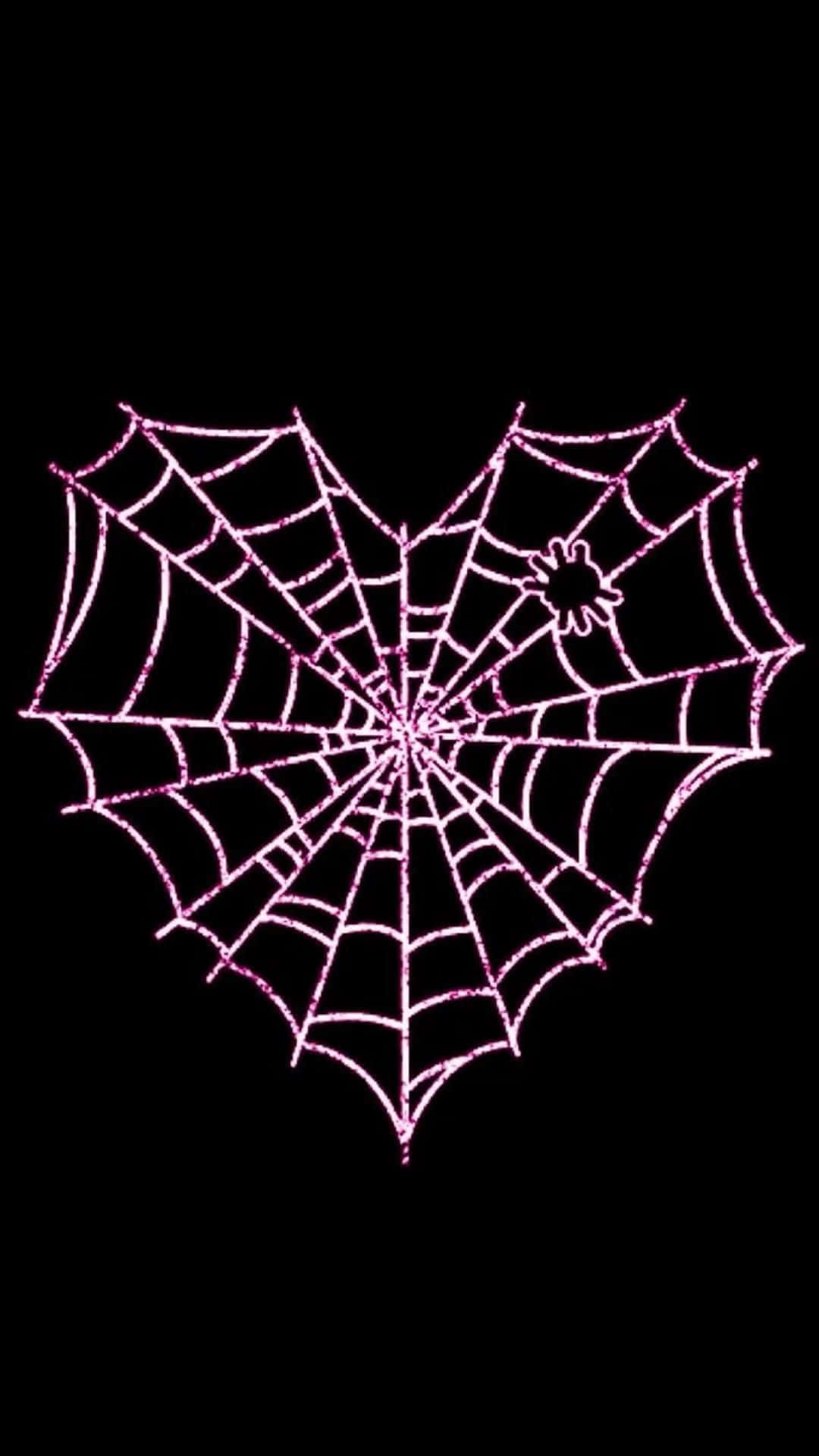 Neon Spider Webon Black Background Wallpaper