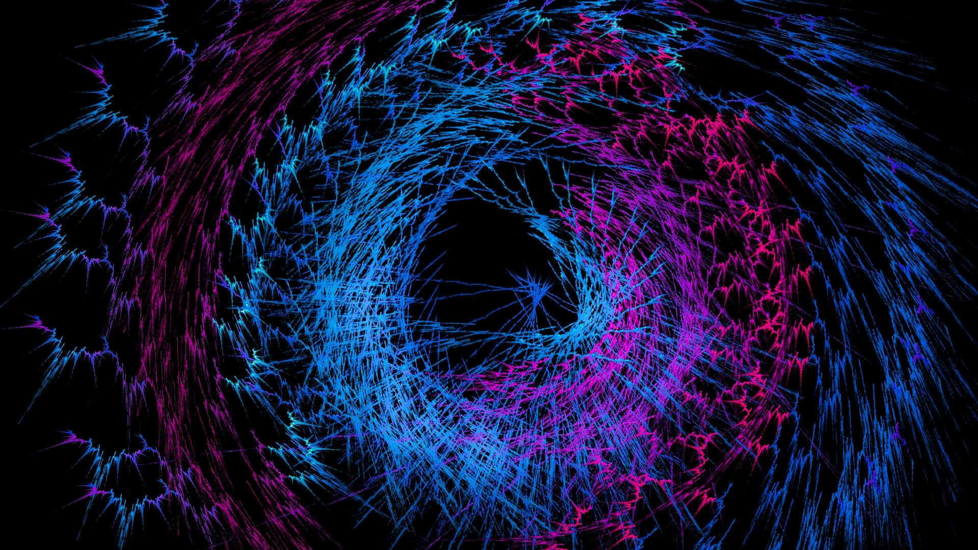 Neon Spiral Vortex Art Wallpaper