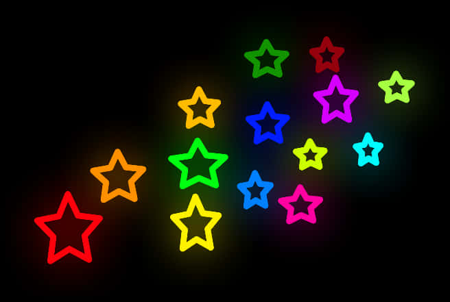 Neon Star Pattern Background PNG