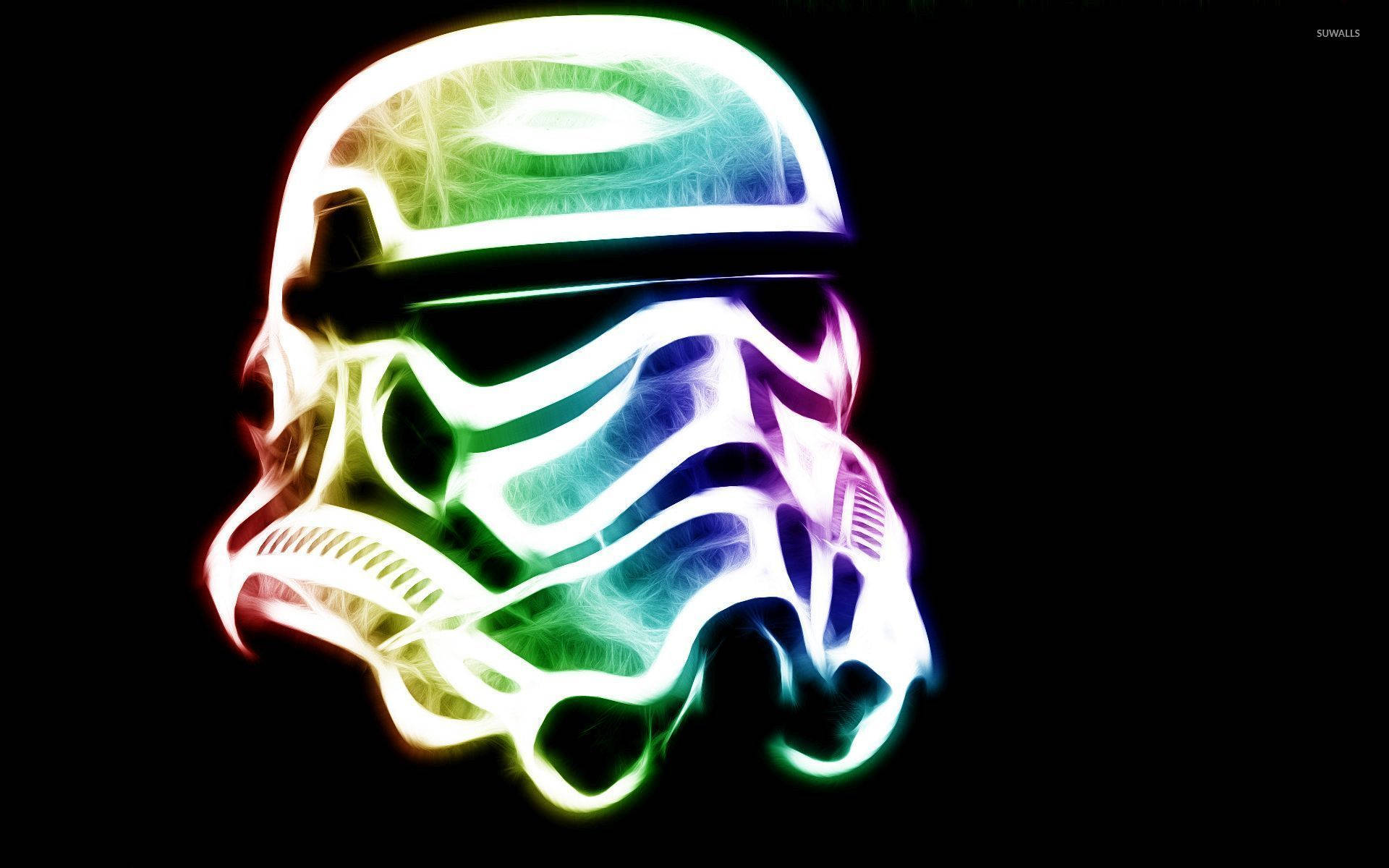 Neon Stormtrooper Helmet Wallpaper