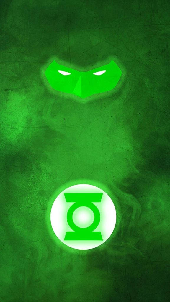 Neon Superhero Design Green iPhone Wallpaper