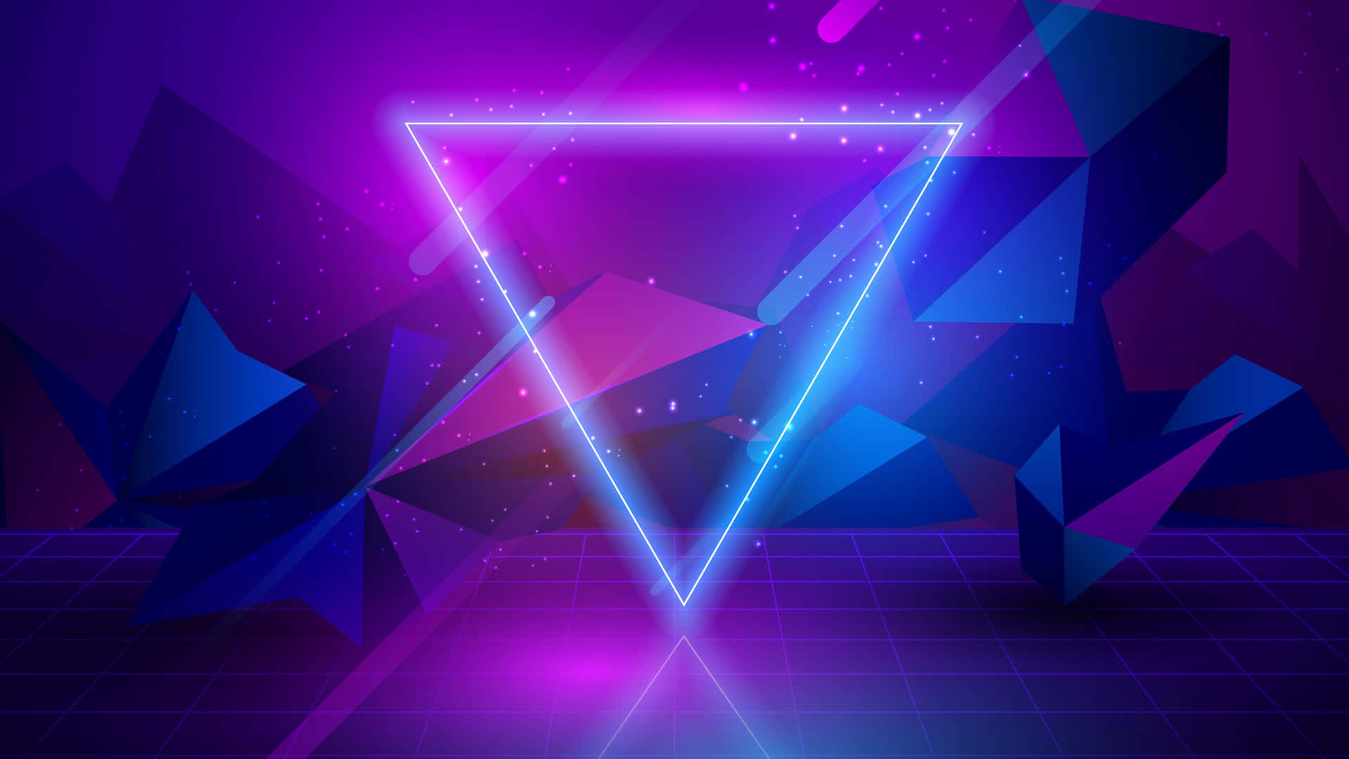 Neon Triangle Abstract Background Wallpaper