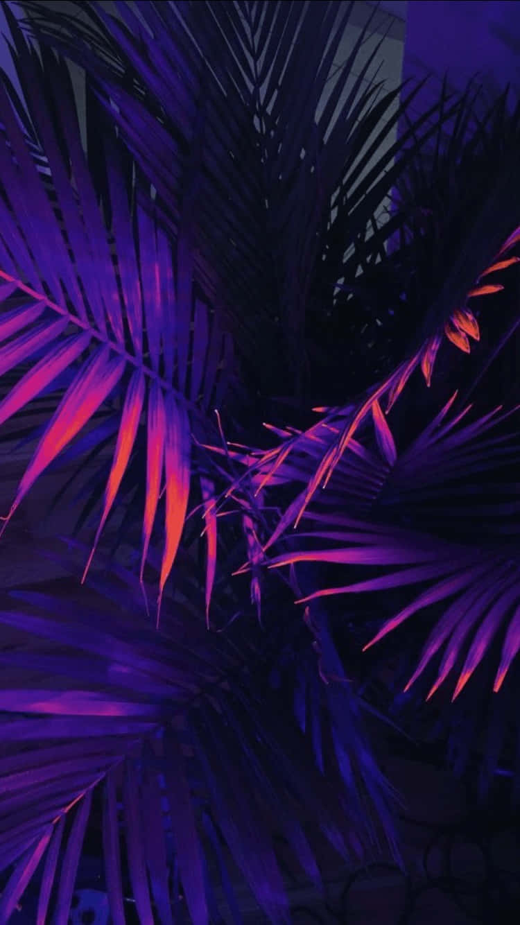 Neon Tropical Foliage Wallpaper