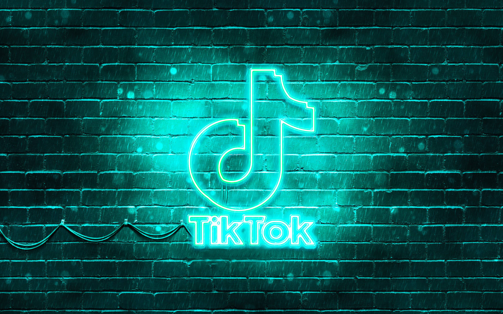 Neon Turquoise TikTok Logo Wallpaper