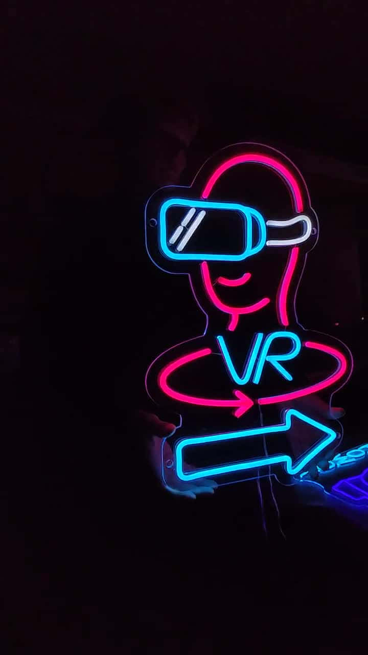 Neon V R Experience Sign Wallpaper