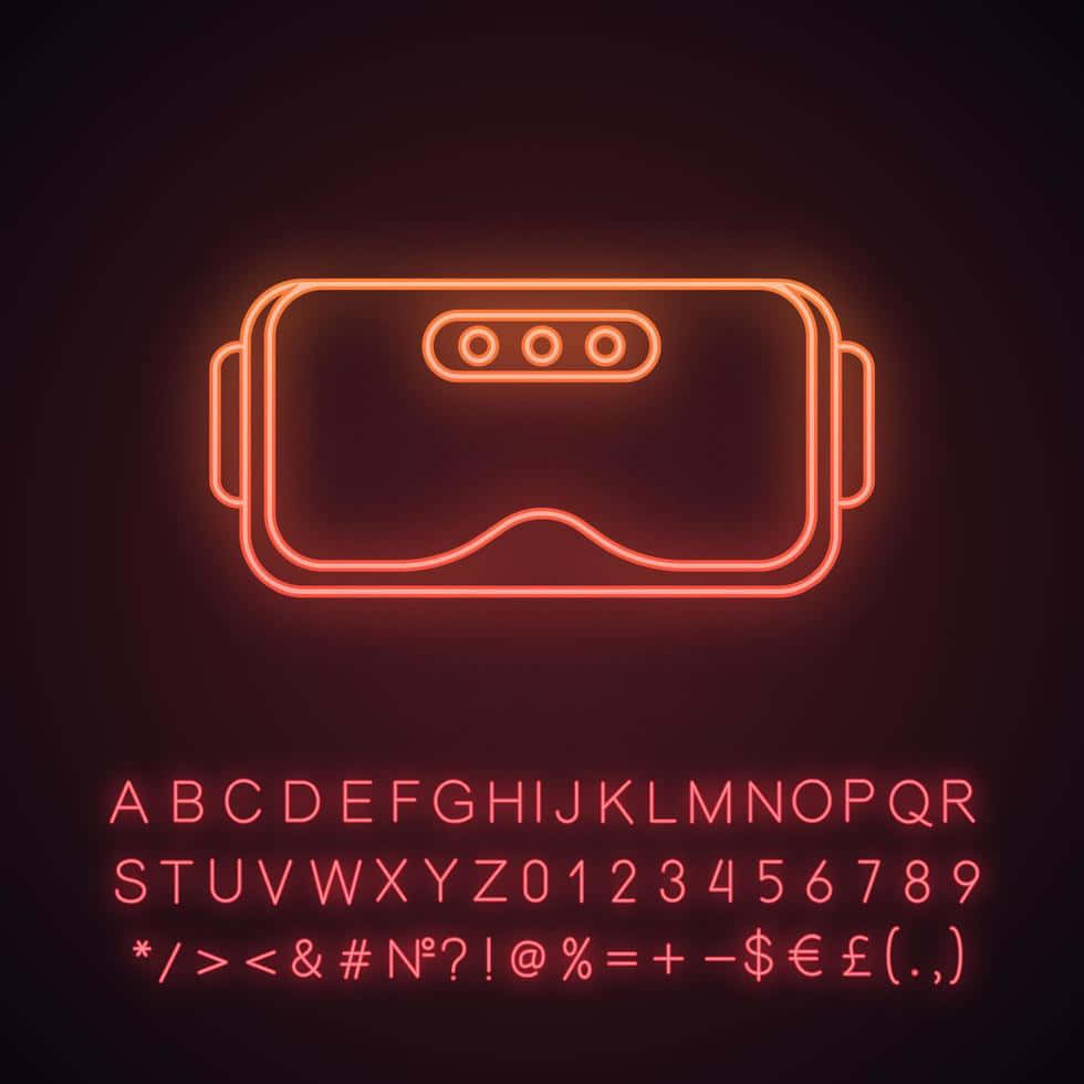 Neon V R Headset Glowing Icon Wallpaper