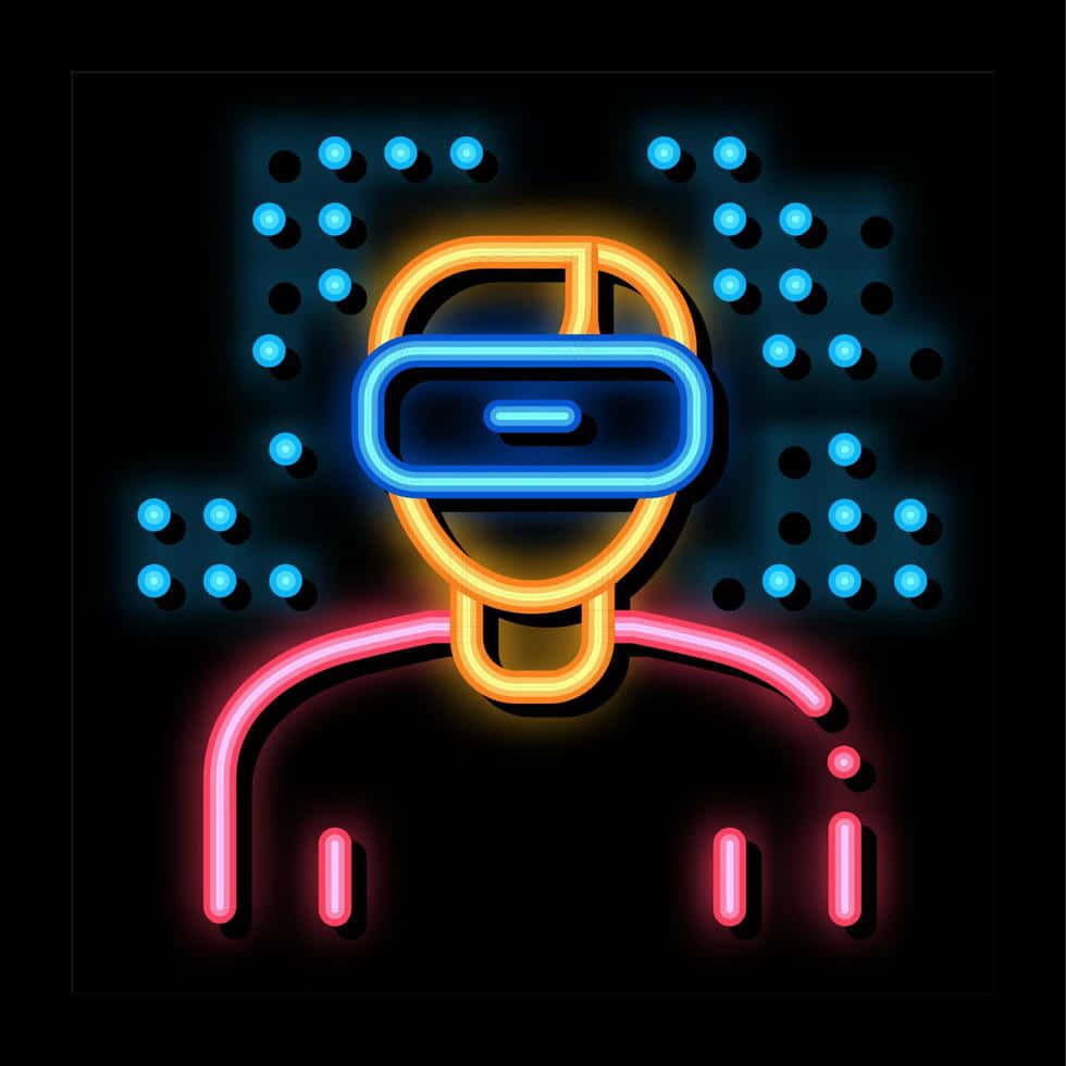 Neon V R Headset Icon Wallpaper