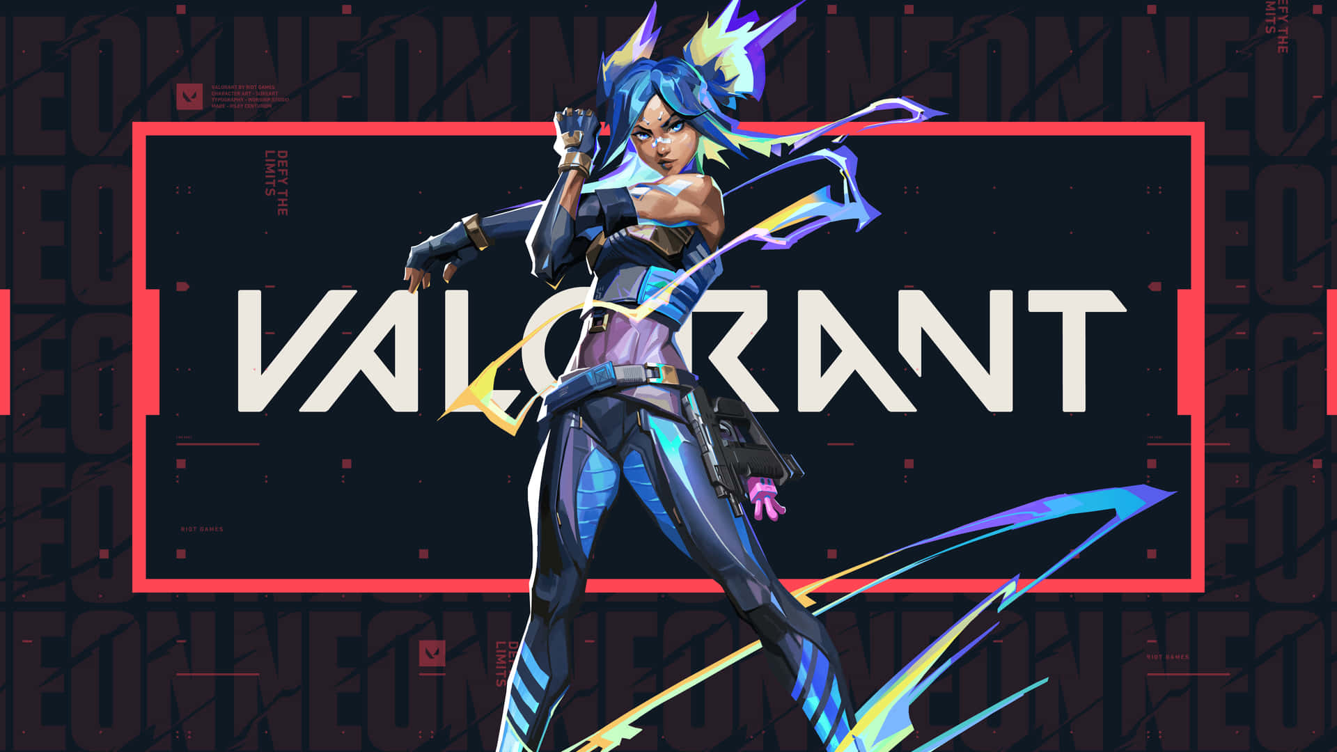 Download Unleash your inner champion with Neon Valorant! Wallpaper