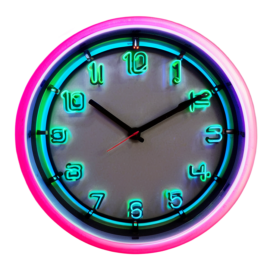 Neon Wall Clock Png Gsw57 PNG