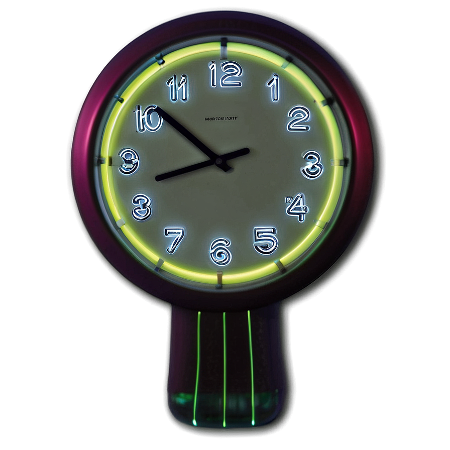 Neon Wall Clock Png Wyd34 PNG